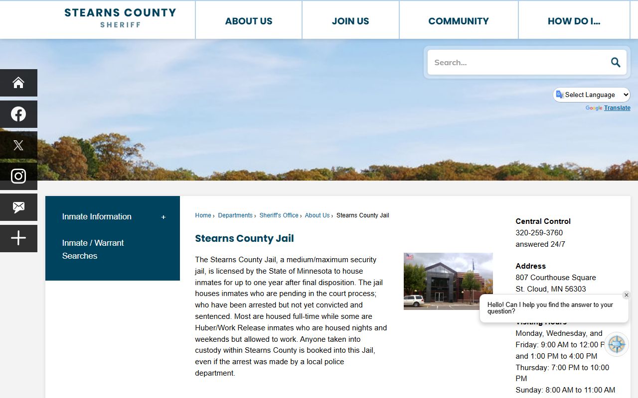 Stearns County inmate records county jail