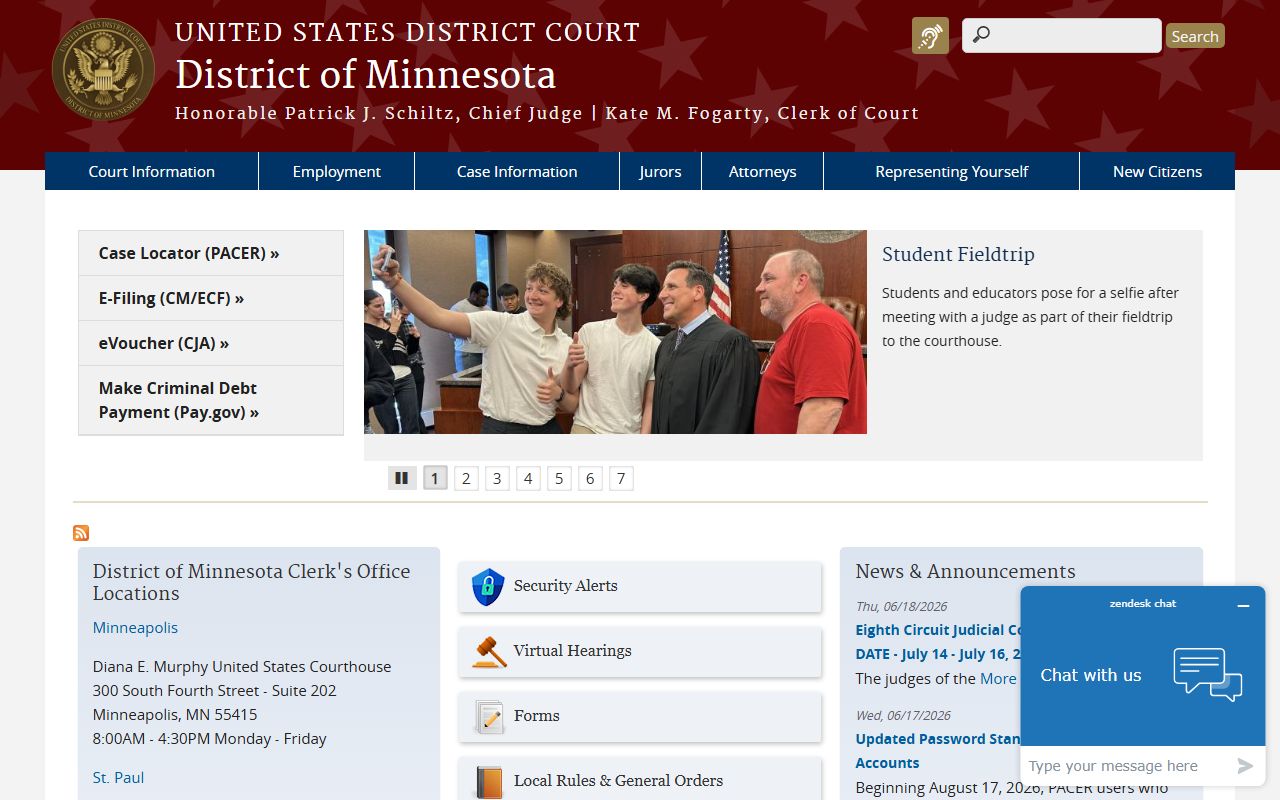 Stearns County warrant records U.S. District Court Minnesota